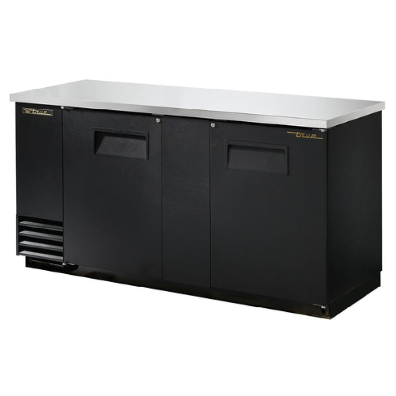 True Refrigeration 69 Inch Back Bar Cooler Two-section with Locking Full Doors (TBB-3-HC)