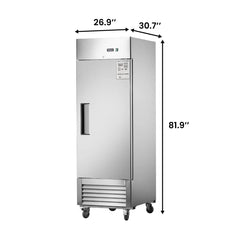 Chery Industrial 27"W Commercial Freezer 19 cu. ft. Single Solid Door Reach-In Freezer (N818P191847S)