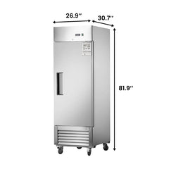 Chery Industrial 27"W Single Solid Door Reach-In Refrigerator 19 cu. ft. Commercial Refrigerator (N818P191846S)