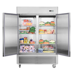 Chery Industrial 54"W Commercial Freezer 42 cu. ft. 2 Solid Door Reach-In Freezer (N818P191848S)