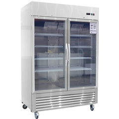 Chery Industrial 54"W Commercial Refrigerator 42 cu. ft. 2 Glass Door Reach In Refrigerator (N818P191851S)