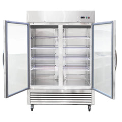 Chery Industrial 54"W Commercial Refrigerator 42 cu. ft. 2 Glass Door Reach In Refrigerator (N818P191851S)