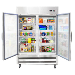 Chery Industrial 54"W Commercial Refrigerator 42 cu. ft. 2 Glass Door Reach In Refrigerator (N818P191851S)