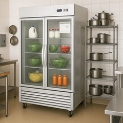Chery Industrial 54"W Commercial Refrigerator 42 cu. ft. 2 Glass Door Reach In Refrigerator (N818P191851S)