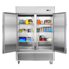Chery Industrial 54"W Commercial Refrigerator 42 cu. ft. 2 Solid Door Reach-In Refrigerator (N818P191849S)