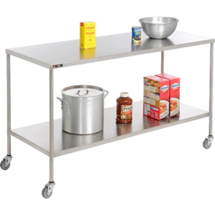 Aero Manufacturing Stainless Steel Mobile Instrument Table, 60 x 24", Lower Shelf (WB987210)