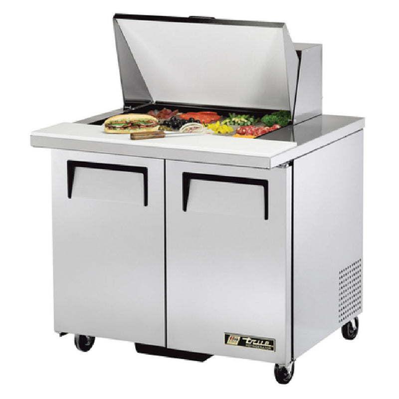 True Refrigeration 36 Inch Mega Top Sandwich Unit with Poly Pans (TSSU-36-12M-B-HC)