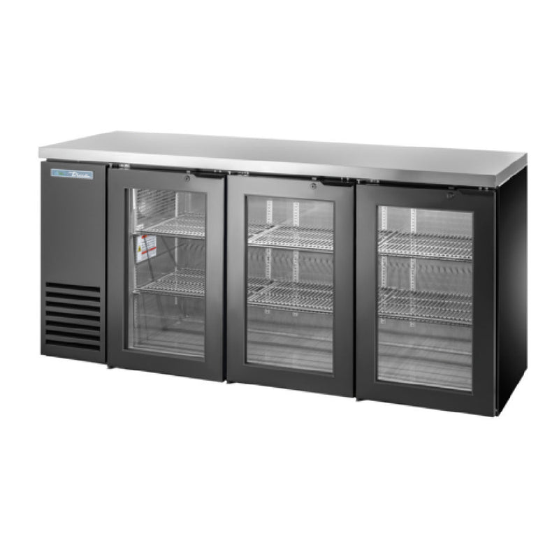 True Refrigeration 72 Inch Two-section Back Bar Cooler with Locks (TBB24-72-3G-Z1-SFT-B-1)