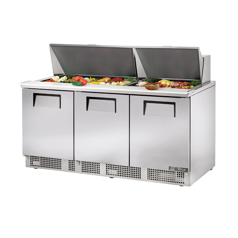 True Refrigeration Sandwich/Salad Unit Three-section Rear Mounted Self-contained Refrigeration (TFP-72-30M)